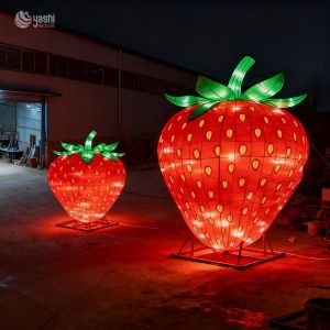 Handcrafted Strawberry Shaped Lanterns for Outdoor Decorations and Theme Park