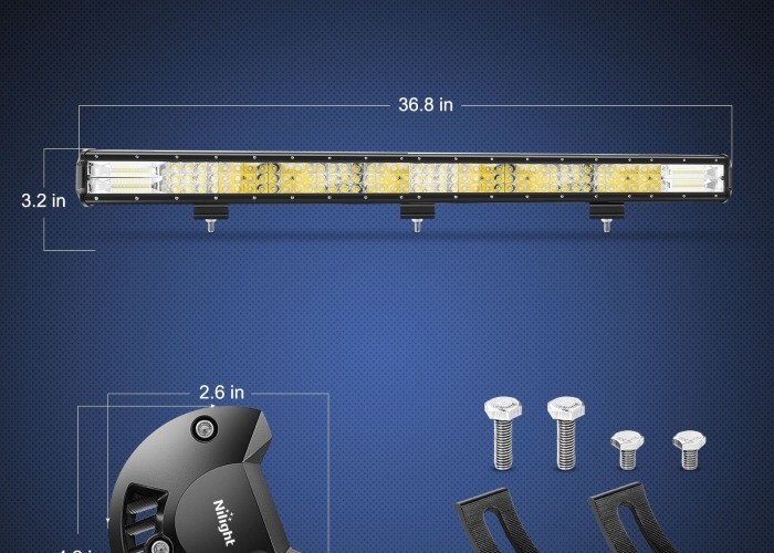 High Power Waterproof LED Light Bar 45 Degree Adjustable Bracket