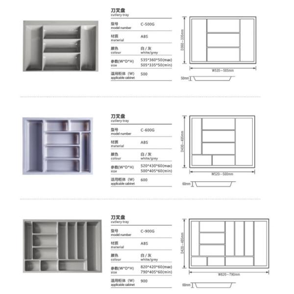 ABS PP Classic Kitchen Cutlery Drawer Organizer Eco Friendly