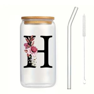 Exquisite Customized Logo 16oz Sublimation Glass Water Bottle Clear Floral