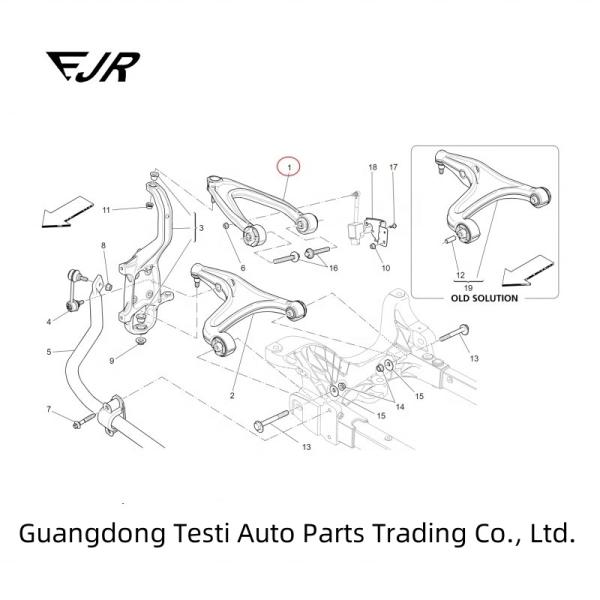 Maserati Quattroporte IV Front Upper LH Control Arm Assembly For Automobile Suspension
