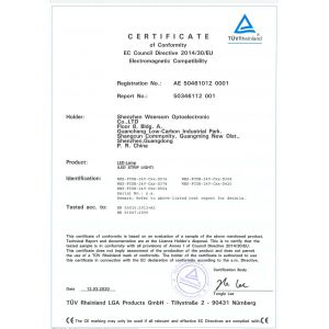 SHENZHEN WEERSOM OPTOELECTRONIC CO.,LTD Certifications