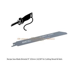 Recip Saw Blade Bimetal M42 8% cobalt Demolition for Cutting Wood & Nails 9"