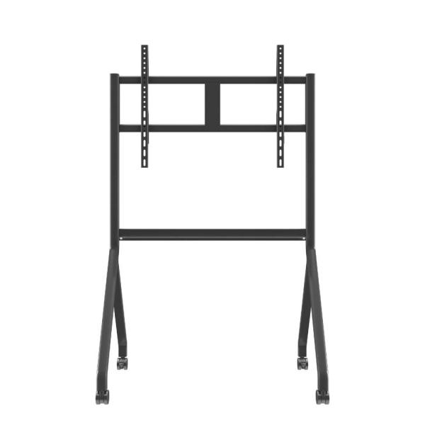 Aluminum Alloy Steel Mobile Tv Stand Adjustable Trolley For Smart Tv Monitors Game Screen 65 To 86 Inch