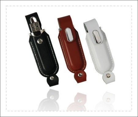Leather USB Stick Supports Multi Partition Customized