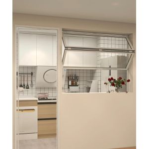 Aurora Mountain Cabin Folding Window Assembly Framing Snowy Peaks While Blocking