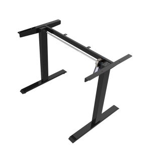 Home Office Gym Electric Height-Adjustable Computer Desk with Wooden Grain