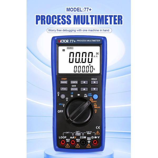 20mA Signal Output 24V Victor 77+ Process Meter 2 In 1 Digital Multimeter