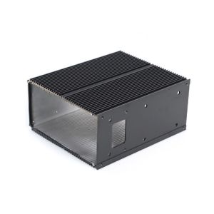 China Cover / Enclosure Extruded Aluminum Extrusions For Electronics In Black on sale