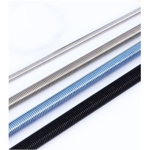 Carbon Steel Threaded Rod M3 M4 M5 M6 M8 M10 M12 Blue/Black Zinc Plated for