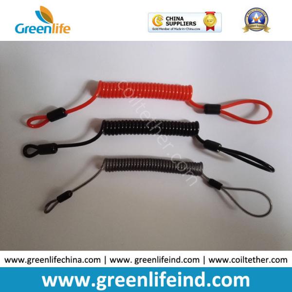 Quality Retention Rope Customized Color/Size W/Loop&Crimp Strong Wire Coil Lanyard for sale