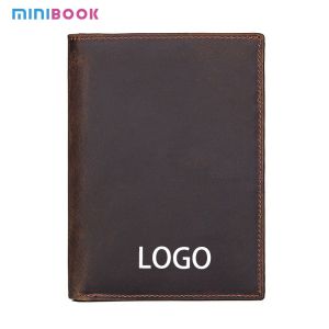 Fashionable Genuine Leather Passport Cover Bifold Wallet with RFID Blocking