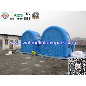 Blue Inflatable Advertidsing Tent , 2 Person Clear Inflatable Lawn Tent