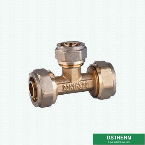 Wholesale Reducer Threaded Tee Pex Fittings Brass Color ISO Standard Customized Designs And Weight from china suppliers