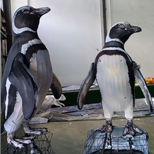 Handcrafted Silk Penguin Lantern - Waterproof Material for Zoo Decorations