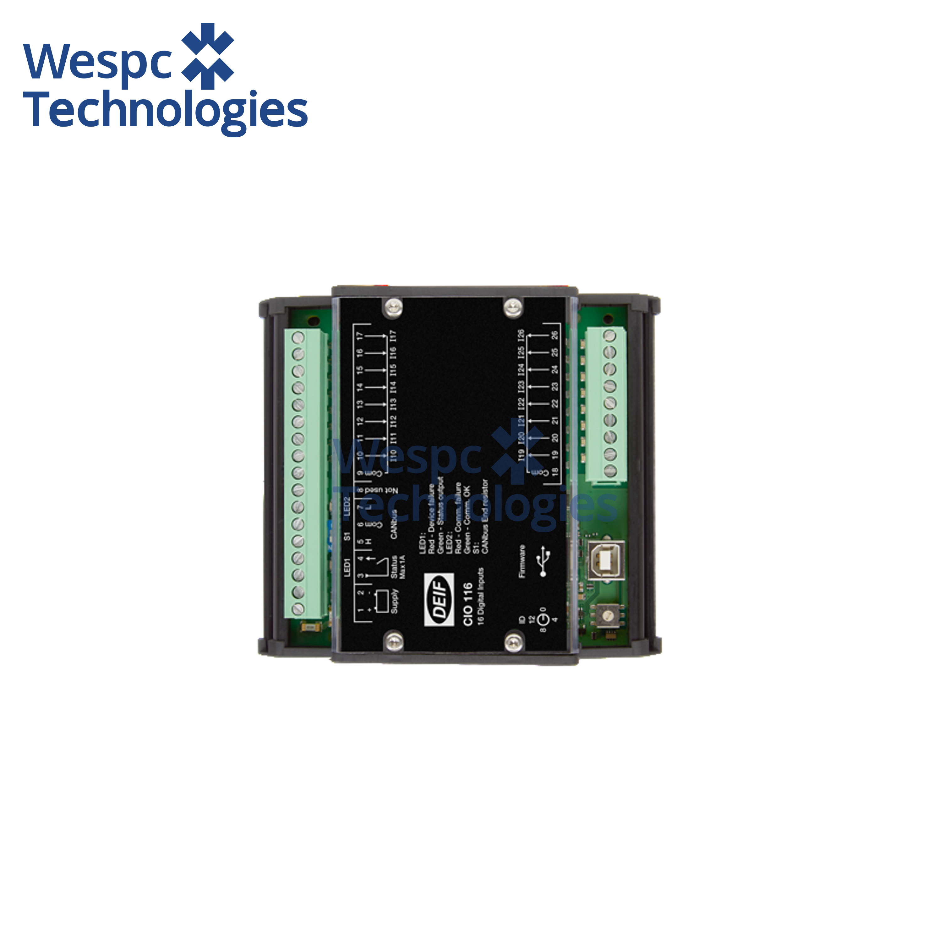 Wespc Original DEIF CIO116 Control Module CAN Generator Analog Interface Module