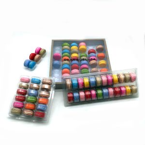 Clear PVC PET Plastic Macaron Packaging Tray 4x6 24pcs For Blister Macaron Pack