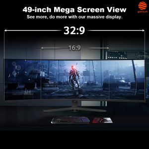 Freesync 49 Inch Curved Monitor Ultra Wide Monitor 180HZ With 32:9 Aspect Ratio
