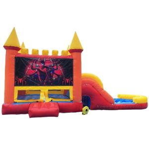 Unisex Castle 2024 Small Inflatable Rainbow Bounce House with Pool and Water