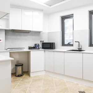 Custom Design All In One Melamine Modular Kitchen Cabinet Set With Sink For