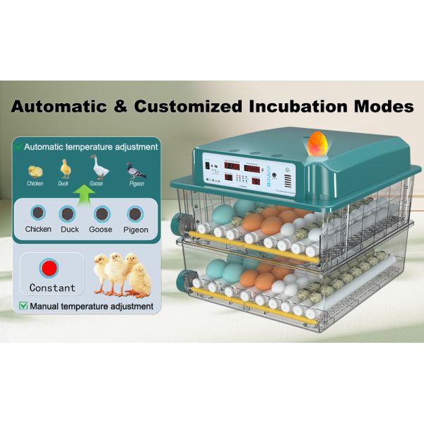 Bagease Incubators For Hatching Eggs 120, Chicken Egg Incubator With Automatic Egg Turning And Humidity Display, Temperature Control With 5 Automatic