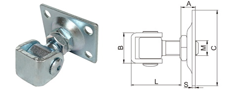 White zinc M16 hinges adjustable welding hinges with square plate swing door hinges