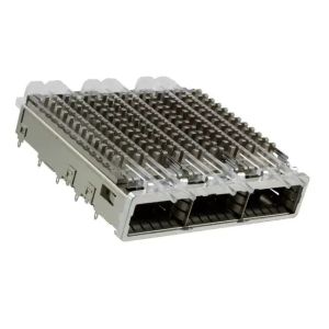 TE 2057042-5 QSFP+ Cage Ganged (1 x 3) with Heat Sink Connector Included