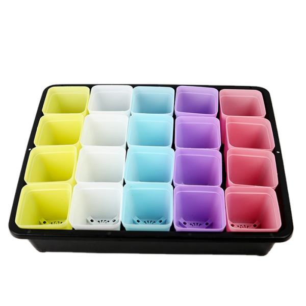 Flower Square Plastic Plant Pots