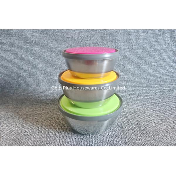 Quality 6pcs Different size food box with sealing cover stainless steel salad bowl multi-function egg bowls set for sale