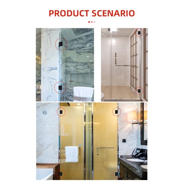 304 Stainless Steel Matt Black 90 Degree Shower Door Hinge for Square Appearance Style