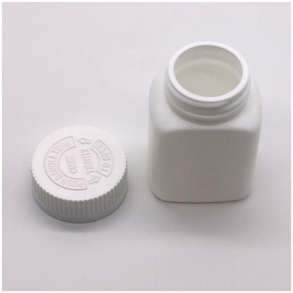 85ml HDPE Square Shape Plastic Bottle Jar for Medicine Solid Tablet Capsule Storage