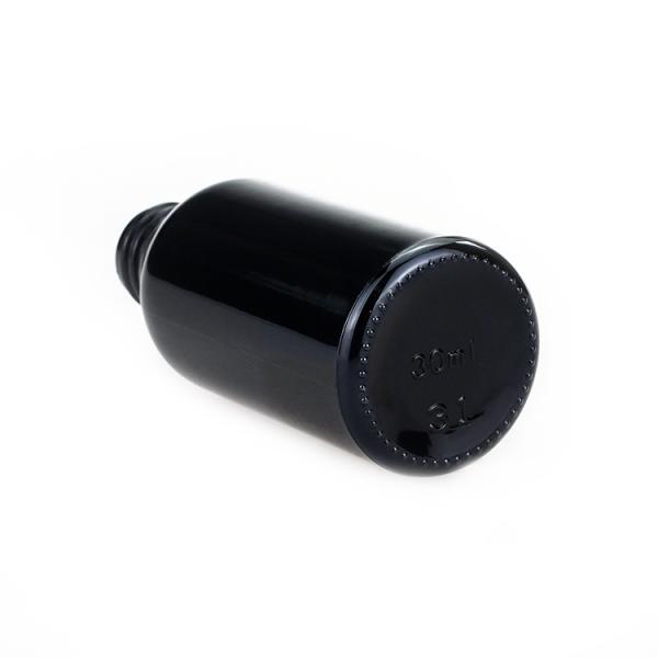 Black 30ml 1oz Oil Dropper Glass Bottle With Aluminum Screw Cap