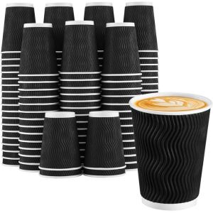 Wholesale 12oz 16oz Ripple Wall Coffee Cups Custom Printed Disposable Cups from china suppliers