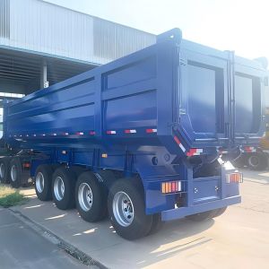 CIMC New Used 4 Axles U Shape Tipper Tractor Side Rear Heavy Duty Dump Trailers