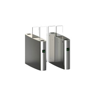 Security Office Building Access Control Turnstiles Full Height Acrylic Wing