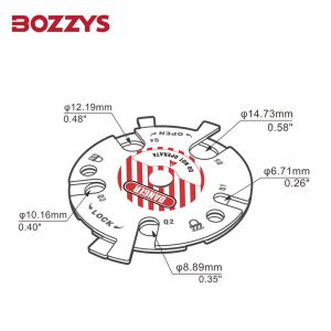 BOZZYS Stainless Steel Circular Pneumatic Lockout Device With 5 Holes For Safety