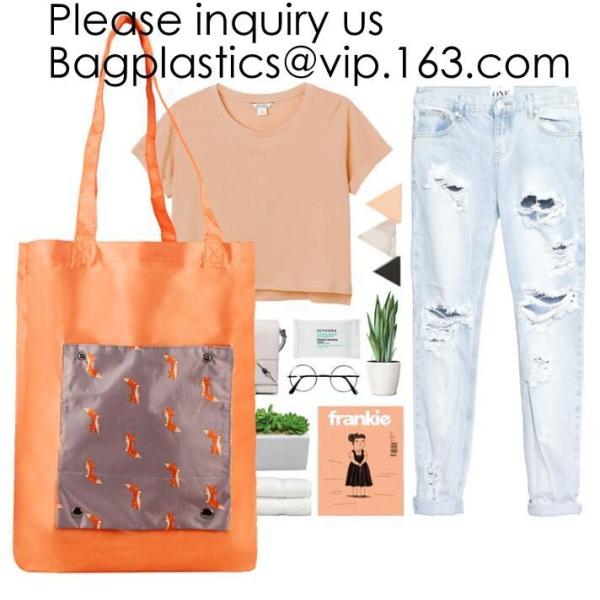 Reusable Polyester Folding Promo Shopper Tote Bags,Polyester Shopper Custom Large Cheap Green Grocery Shopping Bag For W