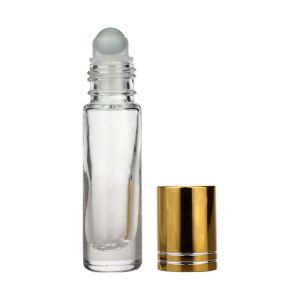 Perfume 10ml Clear Glass Roller Bottles With Gold Silver Aluminum Cap