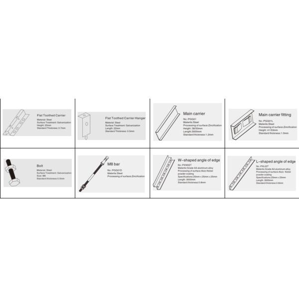 Fireproof High Grade U-aluminum Profile Screen Ceiling Decorative Roof for Office Building