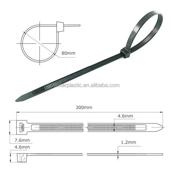 Customized Plastic Wire Ties Plastic Tie Straps Self Locking Oil Resistant