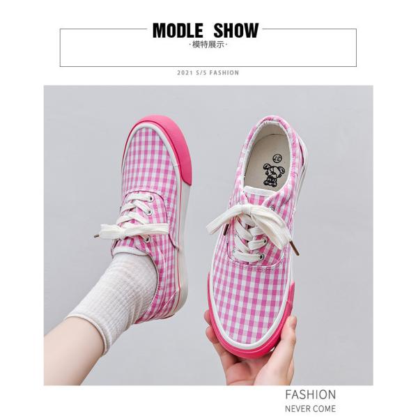 Customize New Style Low-Top Triple Vulcanized Women'S Spring And Summer Student Canvas Shoes In Pink Size 35-40