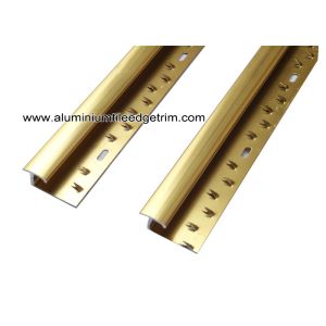Versatile Shiny Gold Aluminum Carpet Trim For Ceramic Tile To Carpet Transition 