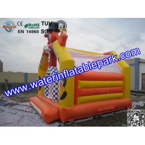 Yellow Inflatable Small Clown Bouncy Castle For Amusement Park