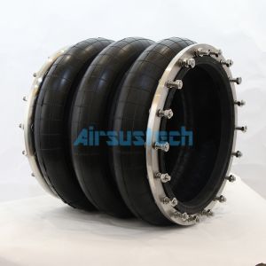 China Rubber Industrial Air Spring 3H400312 Triple Convoluted Air Bag with Flange Ring on sale