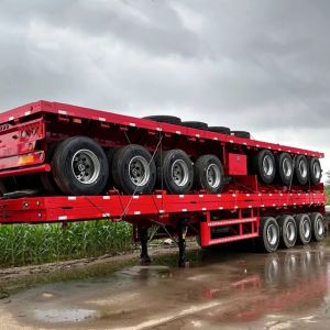 Xianmang Group 3 And 4 Axles 20ft 40ft Container Flat Bed Flatbed Semi Trailers