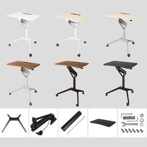 Modern Executive Director Office Desk with Pneumatic Height Adjustment and Wood