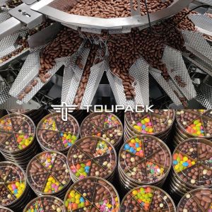 Automatic Mixed Chocolate Packaging Filling Machine With Capping And Labeling