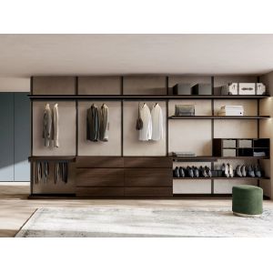 Modern Customized Open Wardrobe Fitted Bedroom Closet No Door