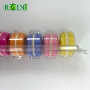 Customized 8 Cavity Macaron Tray Packaging Rectangular Hinged Bottom