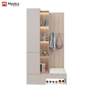 Shoe Cabinet Bookcase With Lamp Belt Design One-piece Wardrobe Support